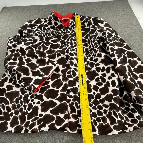 Chico's Open Jacket Lightweight Animal Giraffe Print Size 3 = 16-18 Lined - Picture 5 of 13